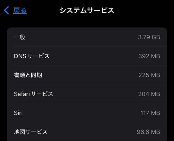 システムサービスの「一般」が大量にギガを消費
